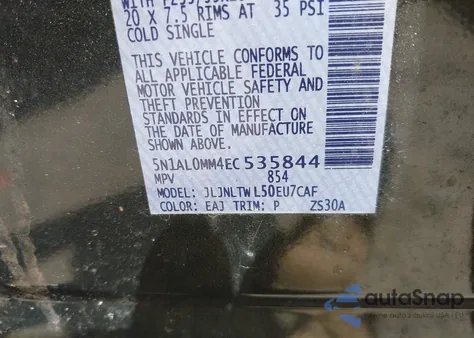 2014 Infiniti Qx60 z USA, uszkodzony, nr VIN 5N1AL0MM4EC535844